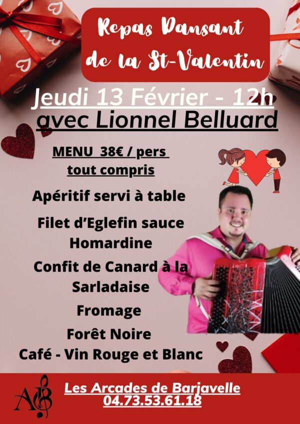 JEUDI 13 FEVRIER - REPAS DANSANT AVEC LIONNEL BELLUARD