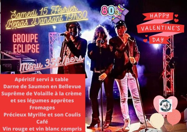 SAMEDI 15 FEVRIER - REPAS DANSANT AVEC LE GROUPE ECLIPSE