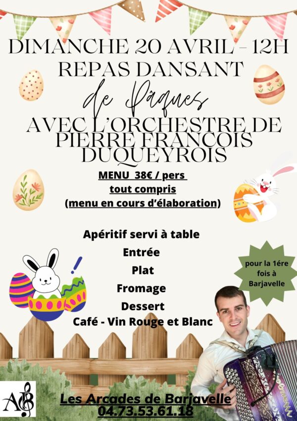 DIMANCHE 20 AVRIL - REPAS DANSANT DE PAQUES