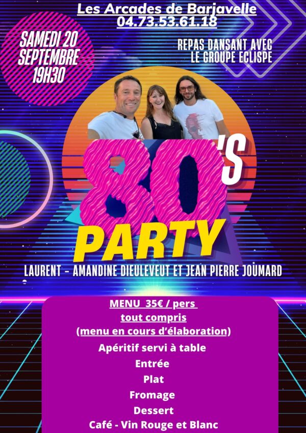 SAMEDI 20 SEPTEMBRE - REPAS DANSANT AVEC LE GROUPE ECLIPSE