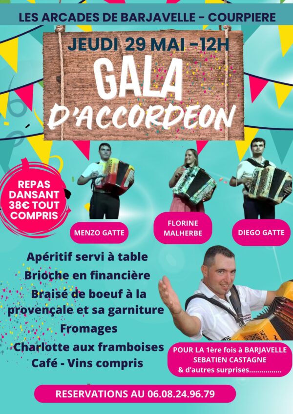 JEUDI 29 MAI  - REPAS GALA D'ACCORDEON